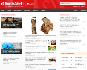 Zum Vergleich: Die EurekAlert-Website - Geschichten statt Listen.