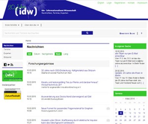Die IDW-Website: Pressemeldungen in Listen, alles in gleicher Schrifttype.